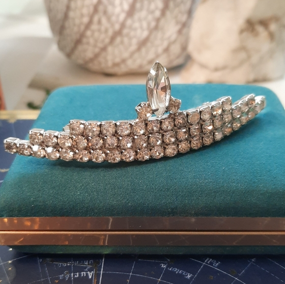 Vintage French rhinestone hair clip - Picture 4 of 4